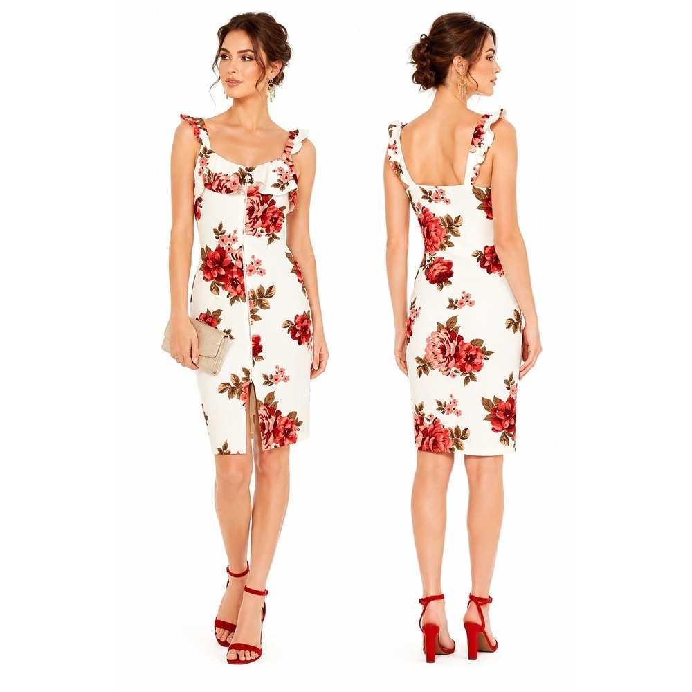 Women's Floral Ruffle Dress by Crave Fame Size Medium New With Tags